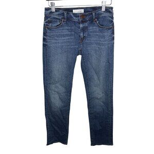 LOFT Modern Straight Mid Rise Stretch Dark Wash Jeans | Size 2 / 26